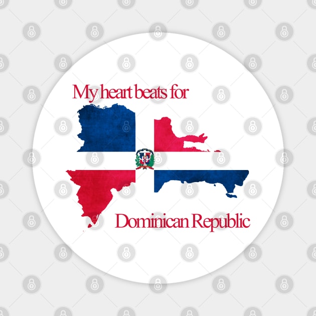 My heart beats for Dominican Republic Flag Magnet by Hispaniola-Fineart